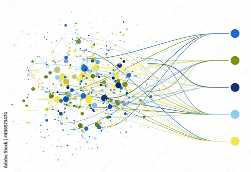 a bunch of lines and dots are connected to each other