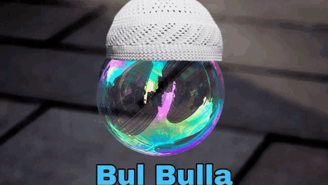 a colorful soap bubble with the words bul bulla written below it