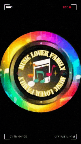 a music lover family logo is displayed on a colorful background