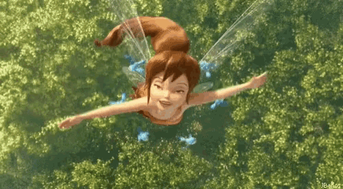 a cartoon character is hanging upside down from a rope .