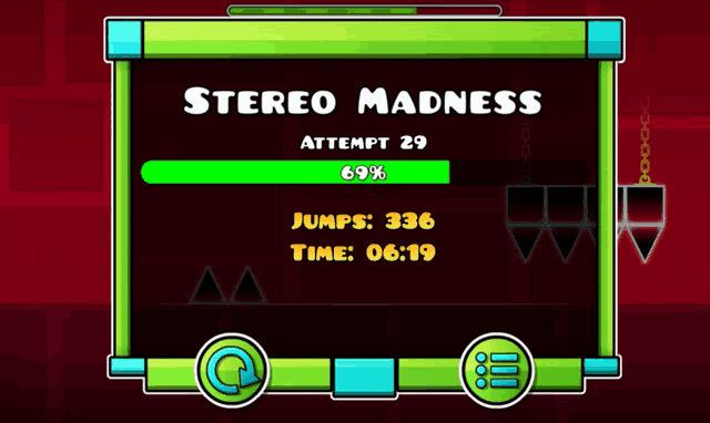 a game called stereo madness is being played