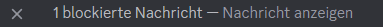 a blurred image of the words 1 blockierte nachricht-nachricht anzeigen