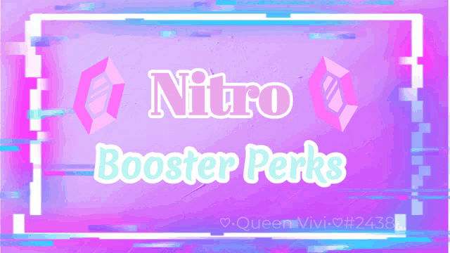 a purple background with the words nitro booster perks written on it