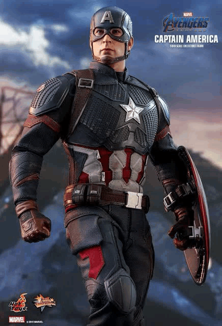 captain america from avengers endgame is holding a shield