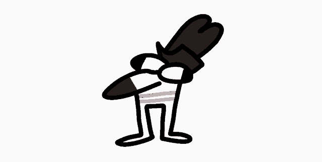 a drawing of a cartoon character with a hat on