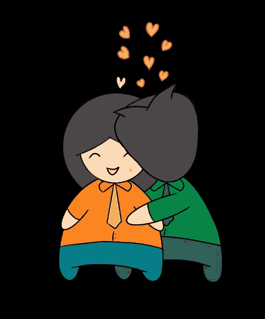 a cartoon drawing of a man hugging another man