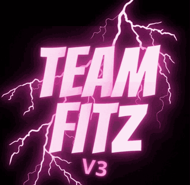 a logo for team fitz v3 with lightning strikes