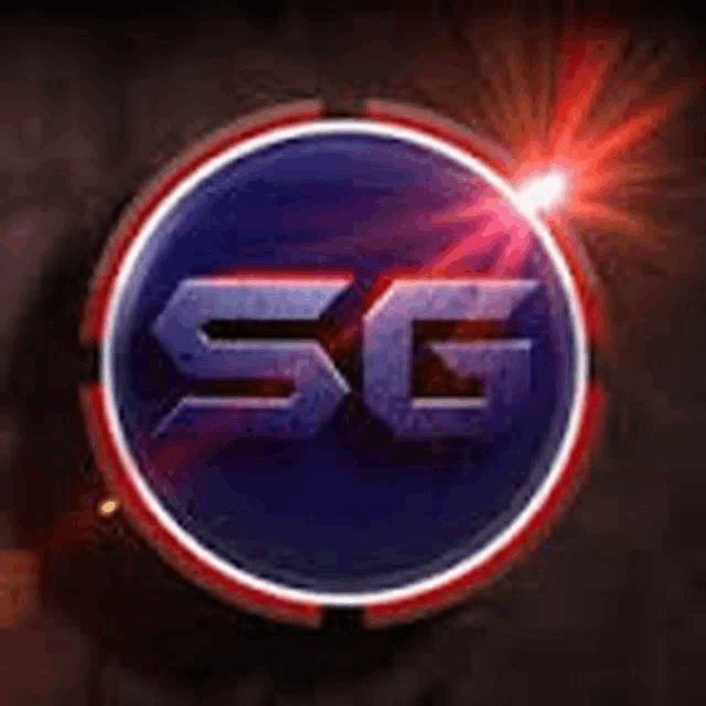 a blue and red circle with the letter sg inside of it .