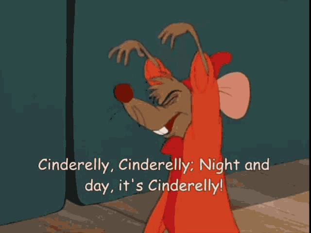 a cartoon mouse says make the fire fix-a breakfast wash the dishes and do the mopping