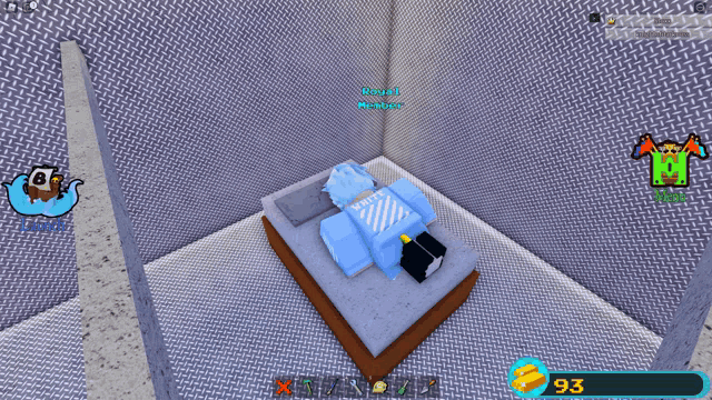 a person is laying on a bed in a video game and they are wearing a blue shirt that says ' ghost '