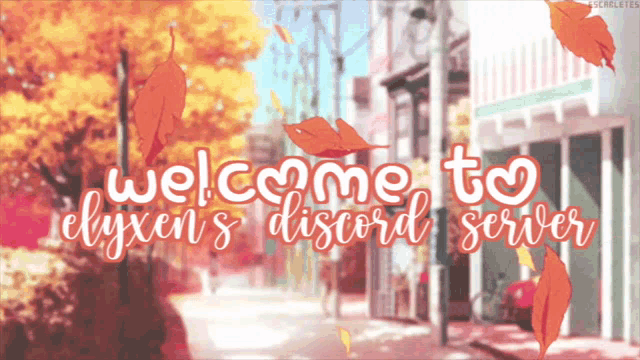 a sign that says welcome to elyxen 's discord server on it