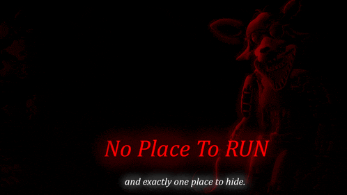 a black background with red text that says no place to run