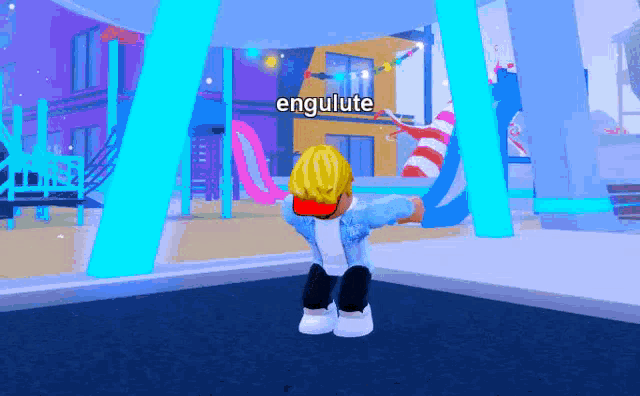 a person in a video game is kneeling down with the name engulute above them
