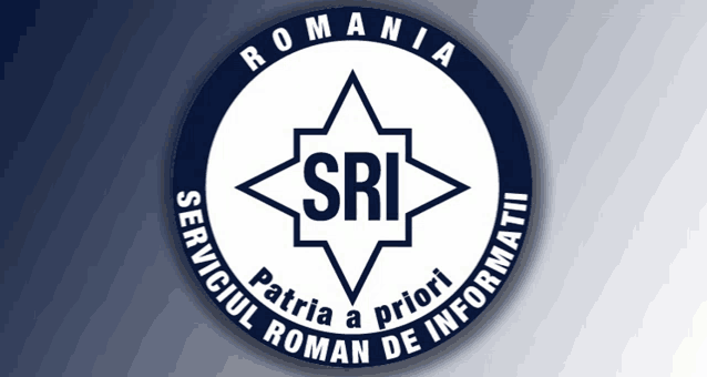 a blue and white logo with the word sri in the center