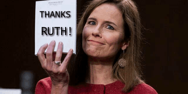 a woman in a red jacket is holding a piece of paper that says thanks ruth