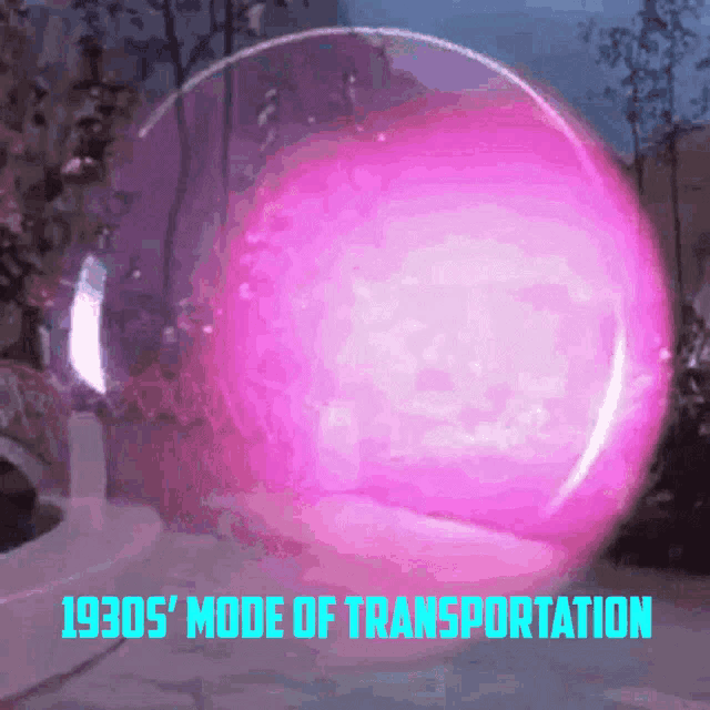 a pink bubble with the words 1930 's mode of transportation on it