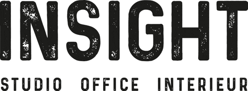 a black and white logo for insight studio office interior