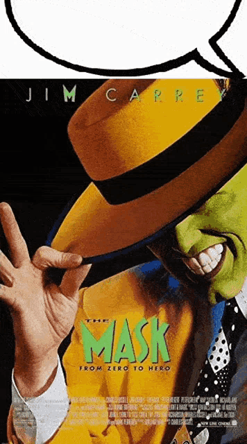 a movie poster for the mask with jim carrey on it