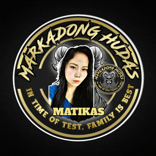 a logo for markadong hudas shows a woman with horns