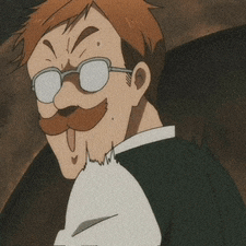 a cartoon man with glasses and a mustache is sticking out his tongue