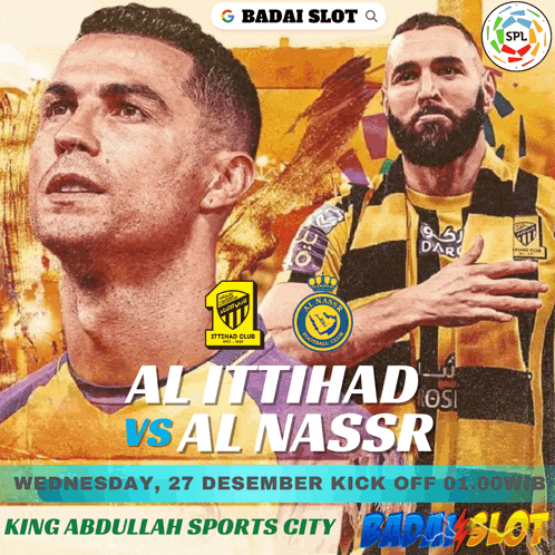 a poster for a soccer game between alittihad vs al nassr