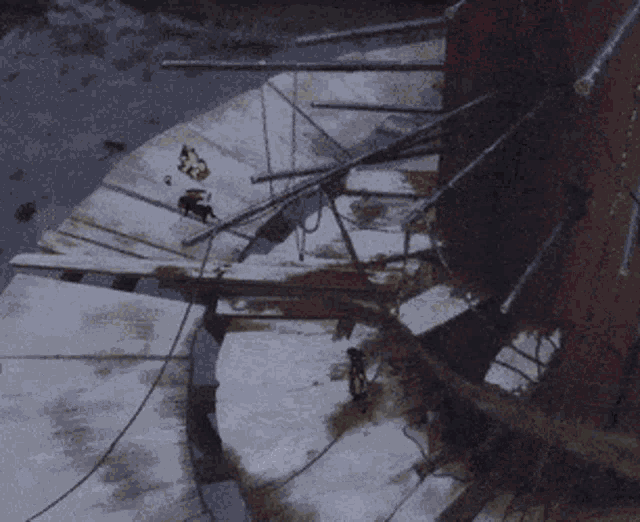 a person is holding a sword in their hand in a cartoon scene