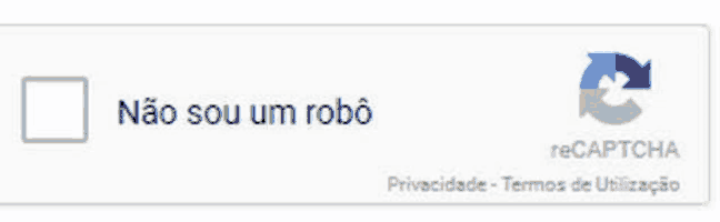 a screen shot of a website that says ' não sou um robo ' on it