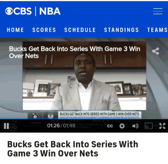 a cbs news article about bucks getting back into series