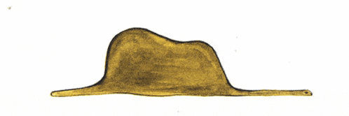 a drawing of a yellow object on a white surface