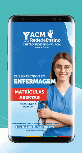 an advertisement for yacm rede ensino centro profissional