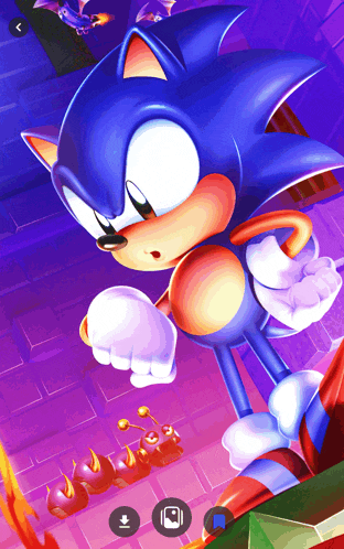 a picture of sonic the hedgehog is displayed on a phone screen