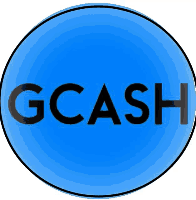 a blue circle with the word gcash written inside of it