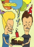 beavis and butthead are celebrating their birthday with balloons