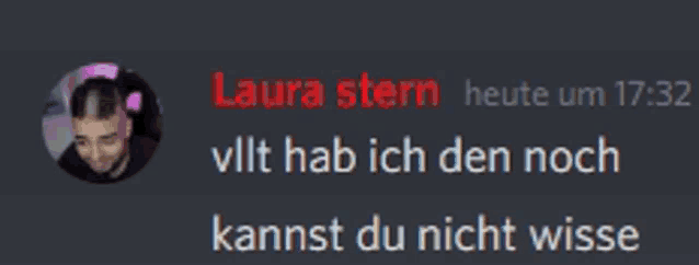 a screenshot of a discord conversation between laura stern and vlt hab ich den noch