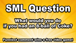 an advertisement for a video game called sml question