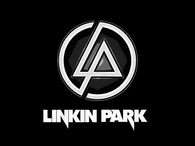 a black and white logo for linkin park with a triangle in a circle