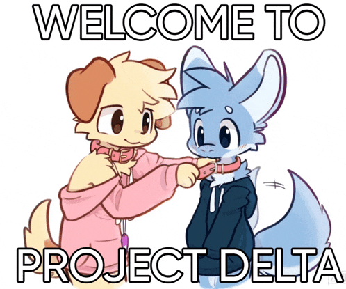 a cartoon of a dog and a fox with the words welcome to project delta below them