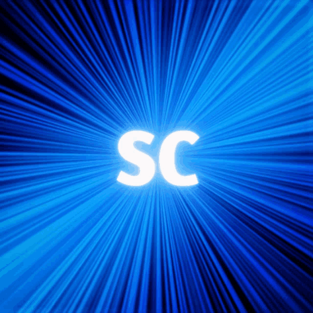 a blue background with the letters sc in white