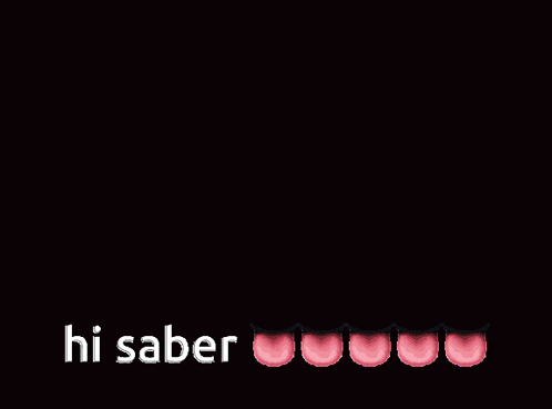 a person holding a green light saber with the words hi saber written below it