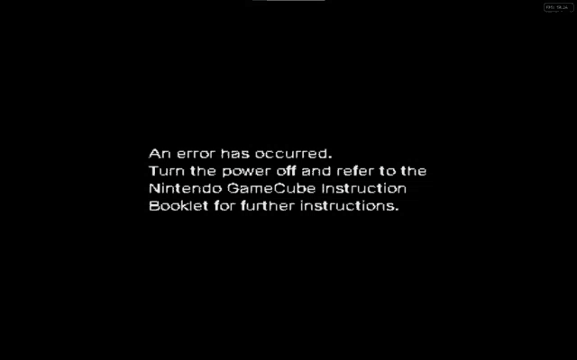 an error has occurred on the nintendo gamecube instruction booklet for further instructions