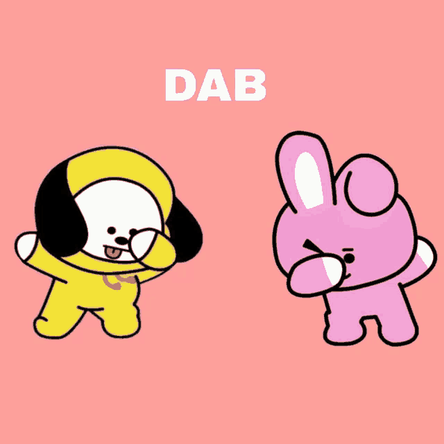 a picture of a dog and a rabbit with the word dab on the top