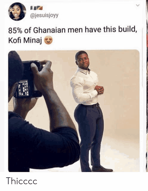 a man is taking a picture of a ghanaian man