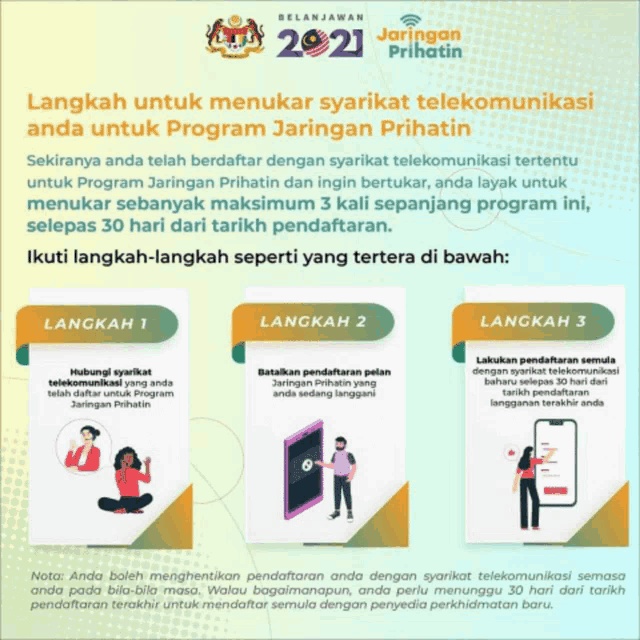 a poster explaining how to register for the program jaringan prihatin