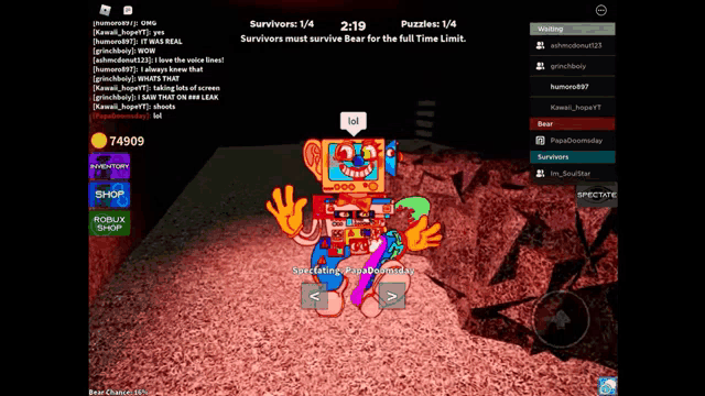 a screenshot of a roblox game shows a robot talking to another robot