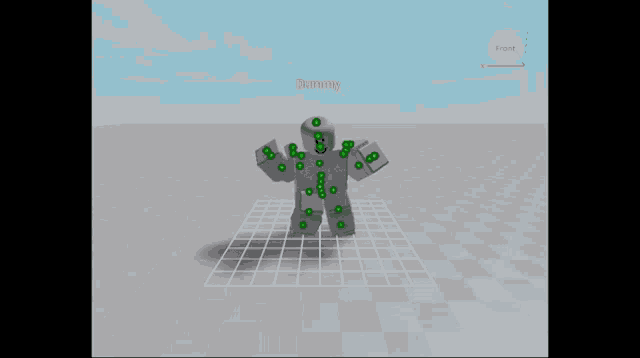 a 3d model of a robot with the name dummy on the bottom