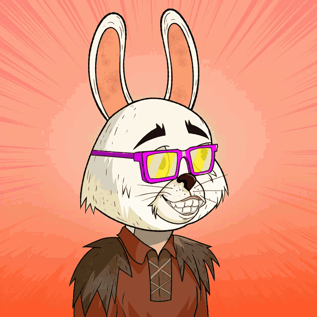 a cartoon of a rabbit wearing sunglasses and a shirt