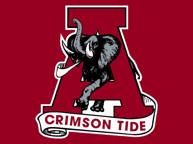 a logo for the crimson tide with an elephant on it