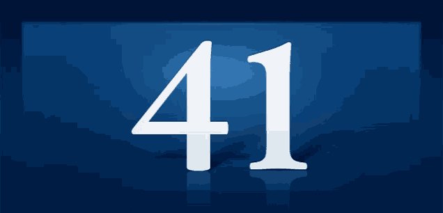 a blue background with the number 41 in white