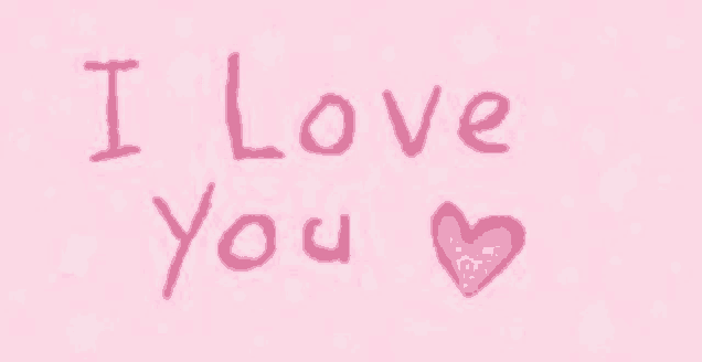 a pink background with the words `` i love you '' and a heart