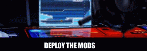 a computer screen with the words " deploy the mods " on the bottom